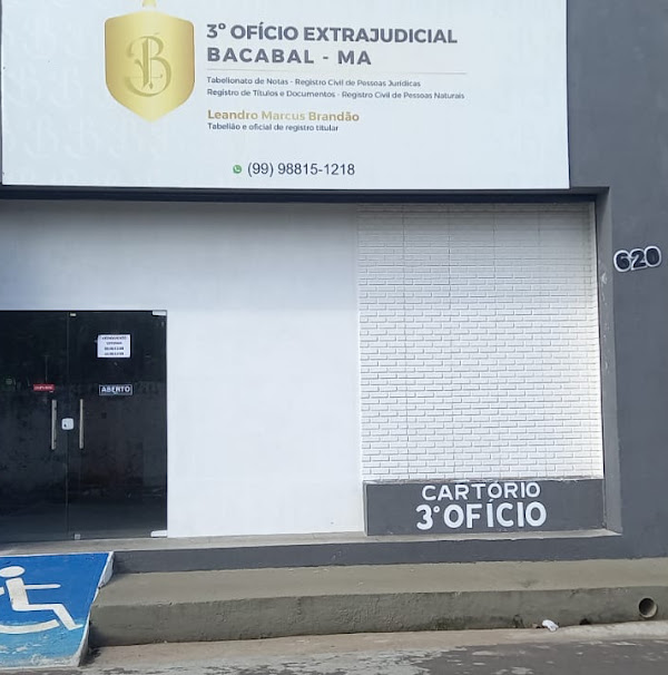 CARTÓRIO- 3º OFÍCIO EXTRAJUDICIAL DE DE BACABAL-MA CARTÓRIO- 3º OFÍCIO EXTRAJUDICIAL DE DE BACABAL-MA